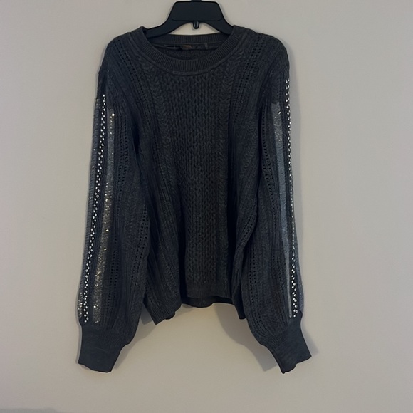 Kobi Halperin Gabbi Wool-Blend Pointelle Knit Jewel Sleeve Sweater - Picture 3 of 9